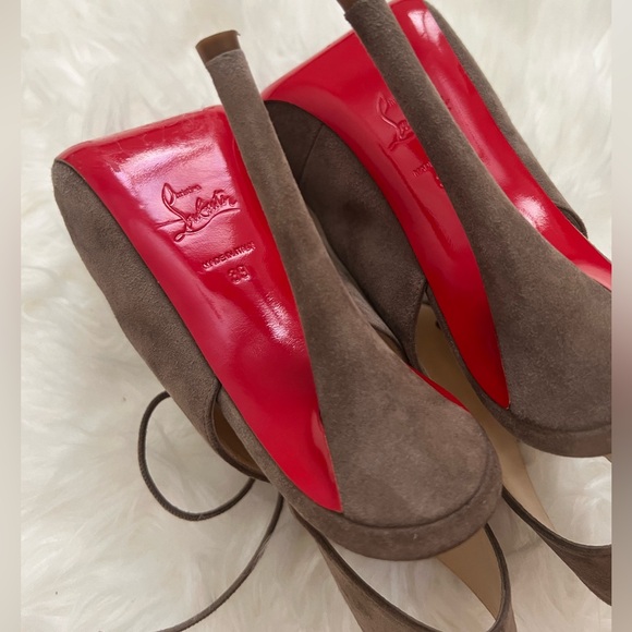 Christian Louboutin Suede Allegra Peep Toe - Picture 1 of 6
